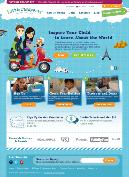 Snap of Little Passports website