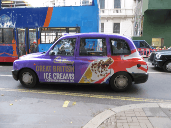 London cabs - Cadbury Ice Cream