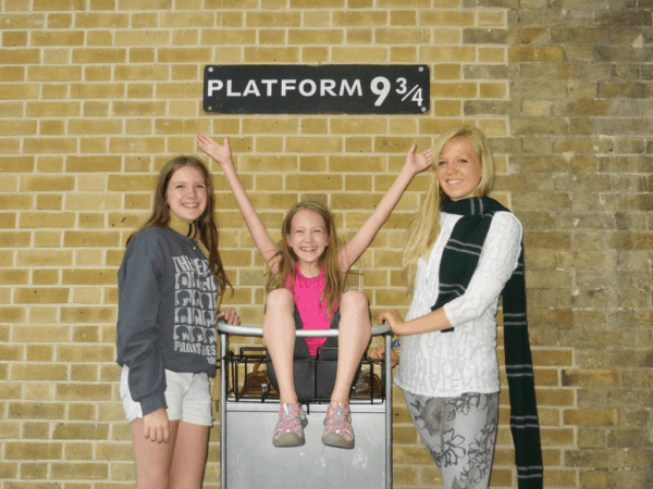 London King's Cross Station Platform 9 three-fourths
