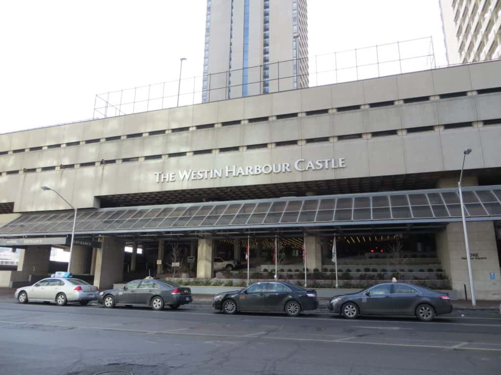 exterior of westin harbour castle in toronto