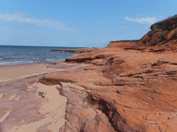 PEI National Park-red sandstone cliffs-beach PEI National Park-red sandstone cliffs-beach