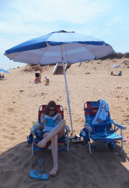 PEI National Park-Cavendish beach-Katie on beach-ed PEI National Park-Cavendish beach-Katie on beach-ed