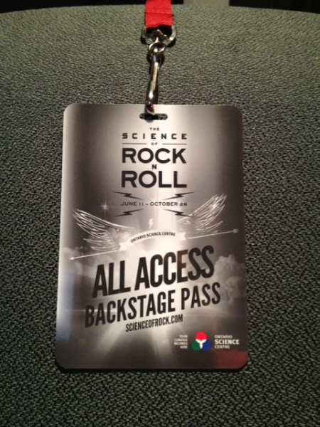 Ontario science centre-science of rock n roll-all access backstage pass
