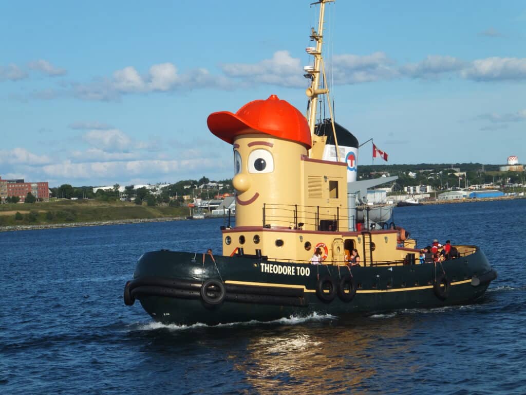 Theodore Too boat sailing in Halifax Harbour.