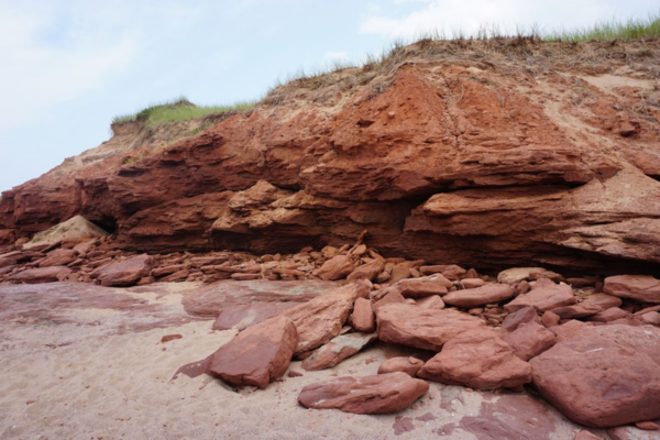 Prince edward island national park-cavendish beach-red cliffs and rocks