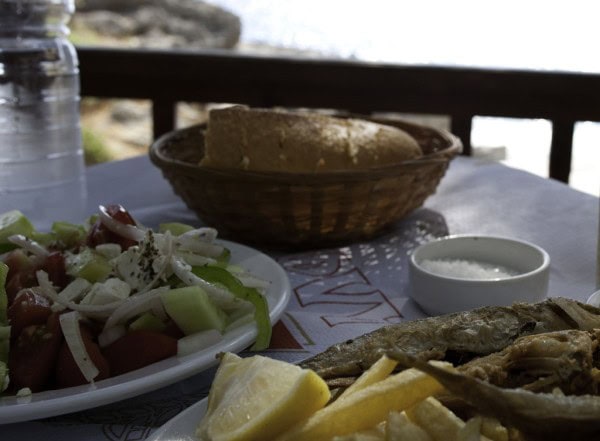 meal on table - Crete - Greece.