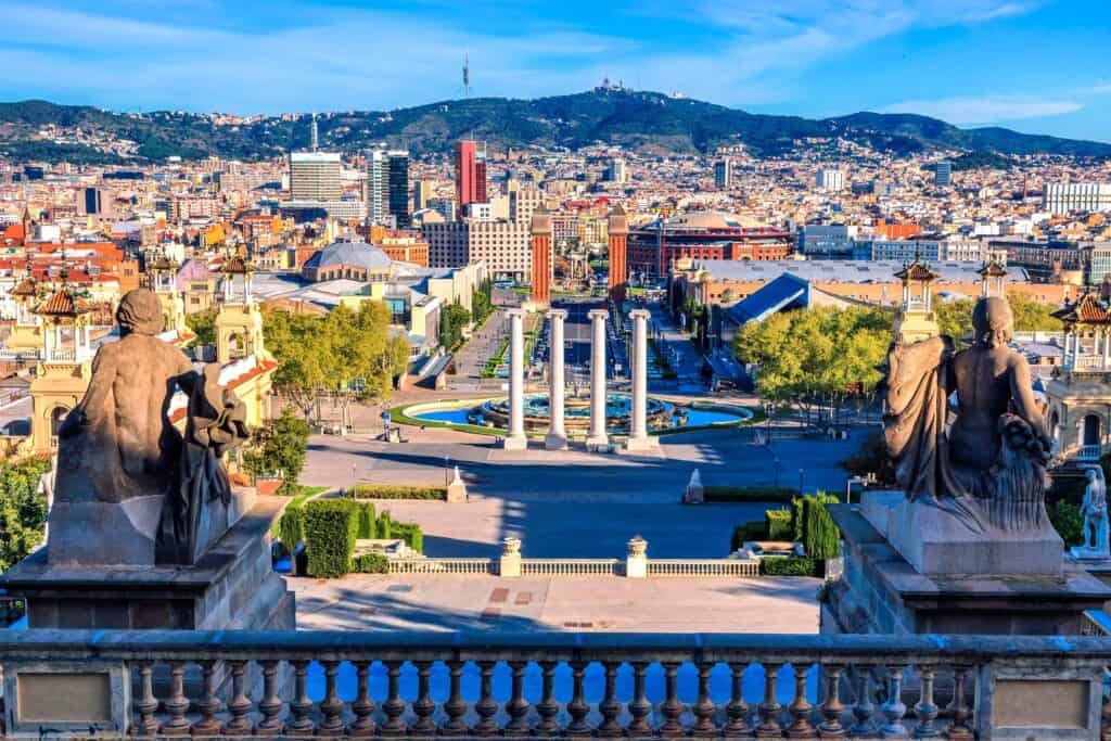 view over Barcelona, Spain.