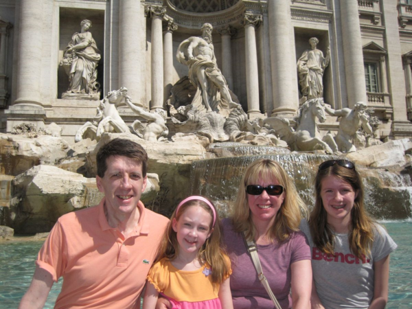 Rome-family at Trevi Fountain