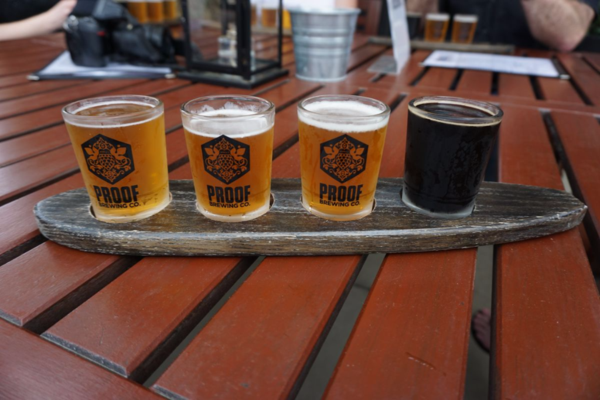 Florida-tallahassee-proof brewing co-flight of beers