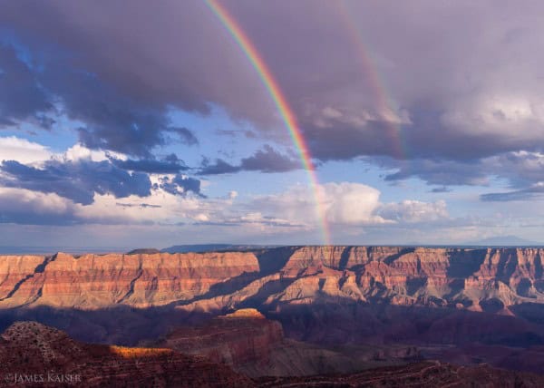 rainbow over grand canyon