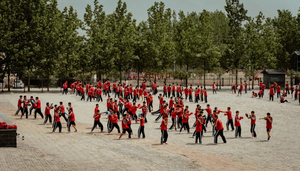 martial arts students at Shaolin Temple, 
