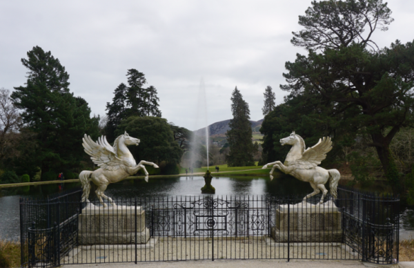 Ireland-powerscourt gardens-lake-winged horses