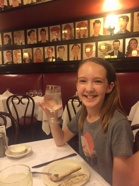 New york city-sardi's restaurant-young girl dining