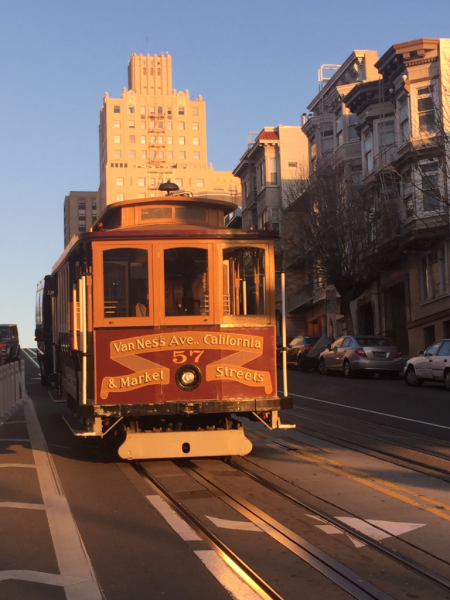 California-san francisco-cable car-late afternoon