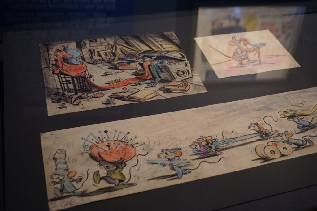 artwork from Cinderella on display at the Walt Disney Family Museum in San Francisco.