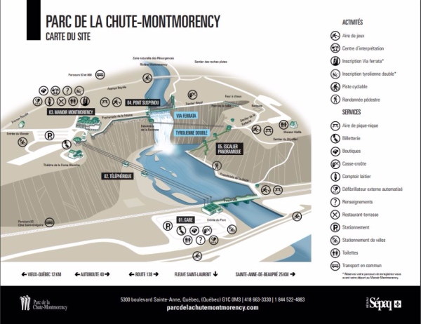 Quebec-montmorency falls map