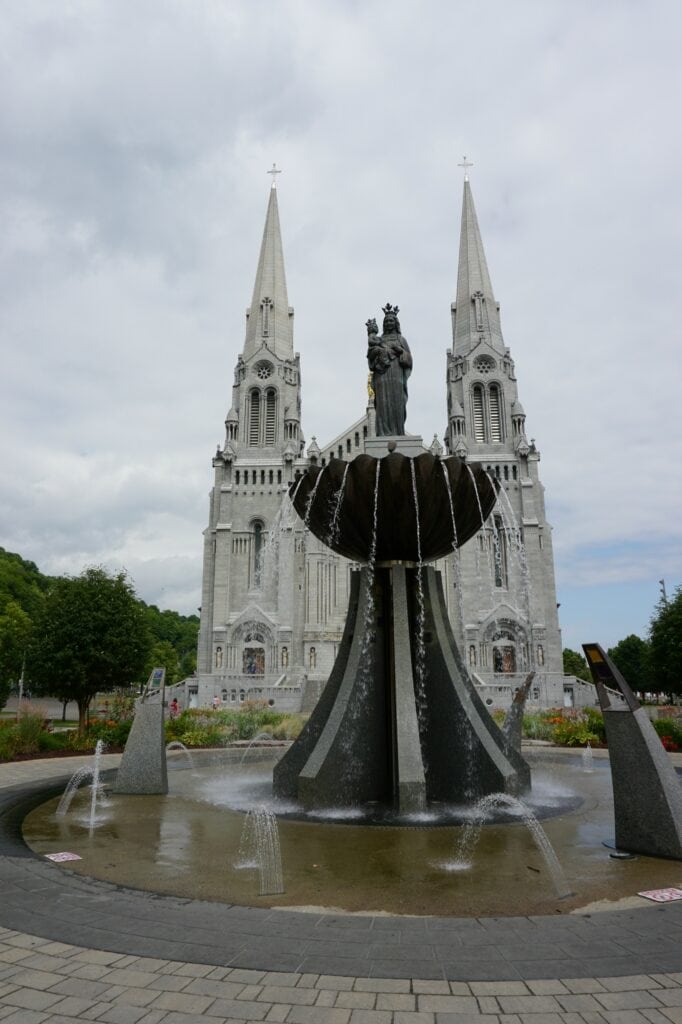 Fountain outside the Sainte-Anne-de-Beaupre Basilica, Quebec.