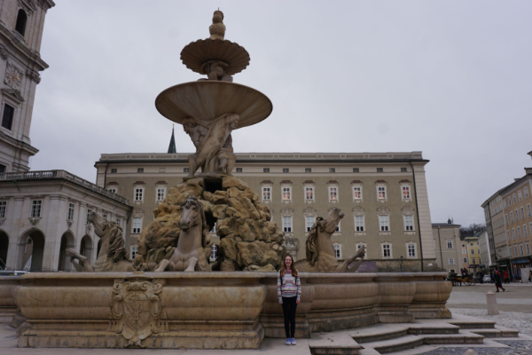 Austria-salzburg-sound of music tour-residenz platz fountain