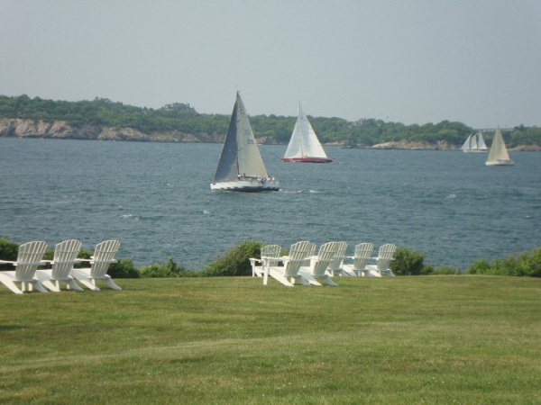 Newport RI-Watching sailboats at Castle Hill