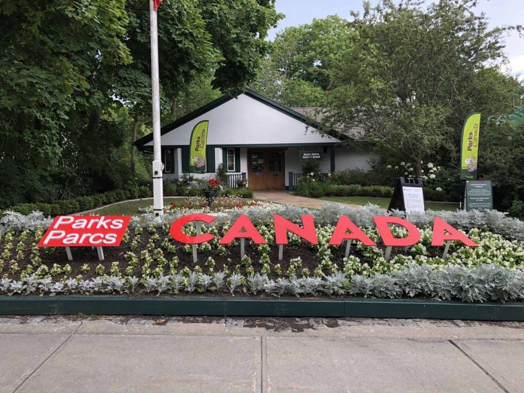 parks canada sign outside bellevue house in Kingston, ontario