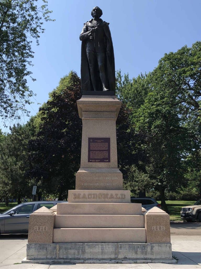 statue of sir john a macdonald in park