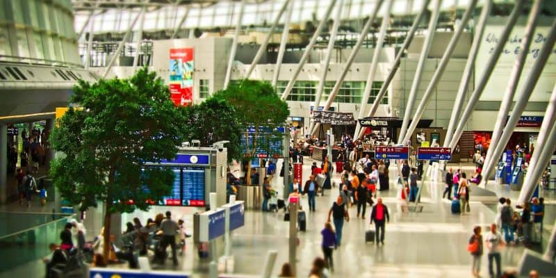 people walking in airport