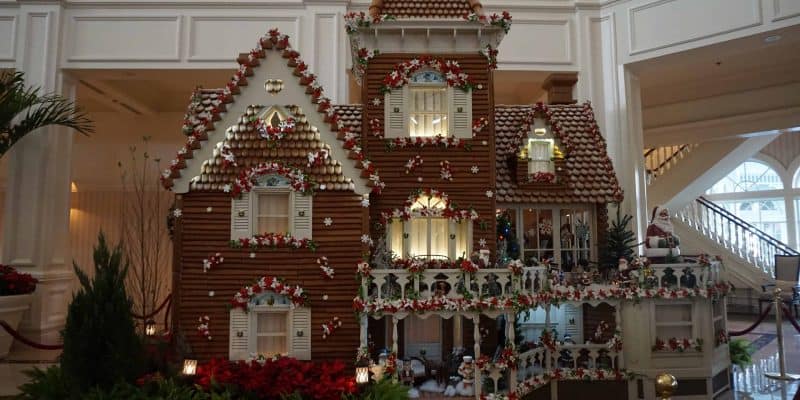 gingerbread house on display lobby of Grand Floridian Resort Disney World