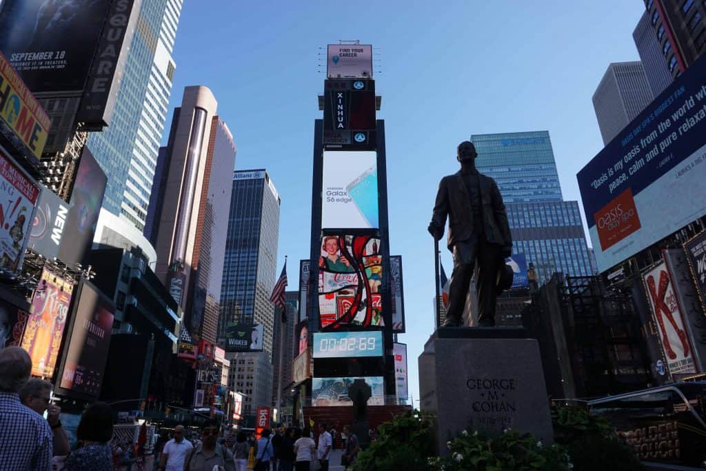 crowds in times square