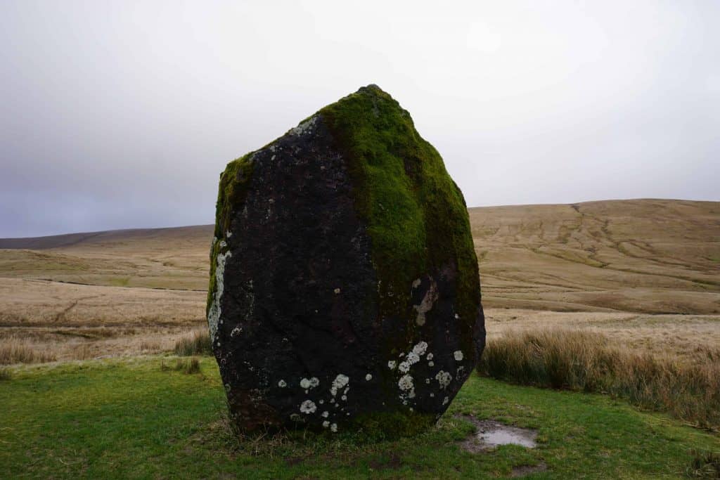 standing stone in brecon beacons national park, wales