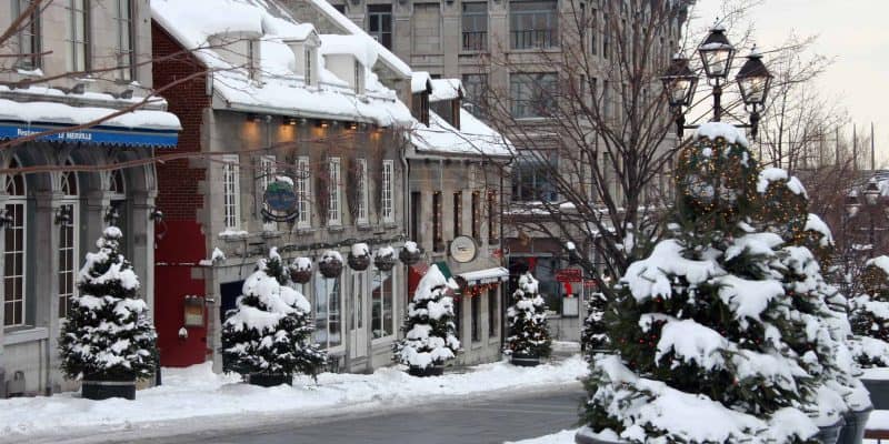 old montreal christmas snow