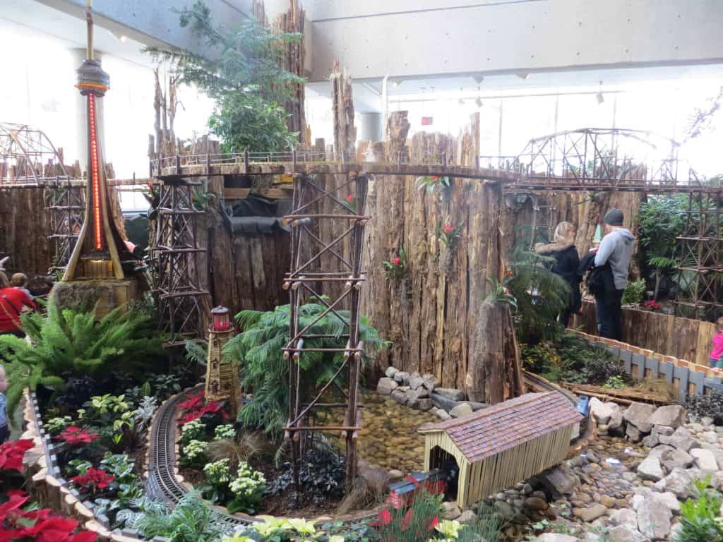 model train christmas display at Royal Botanical Gardens.