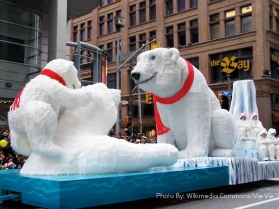 polar bear float-Toronto Santa Claus Parade