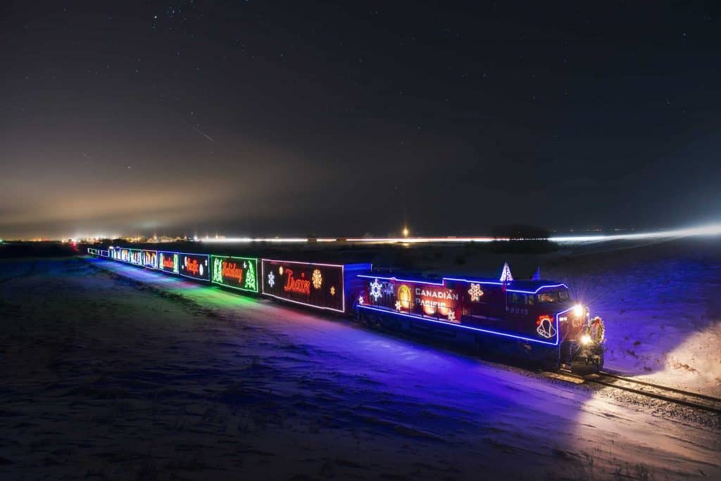 Canadian Pacific Holiday Train at night