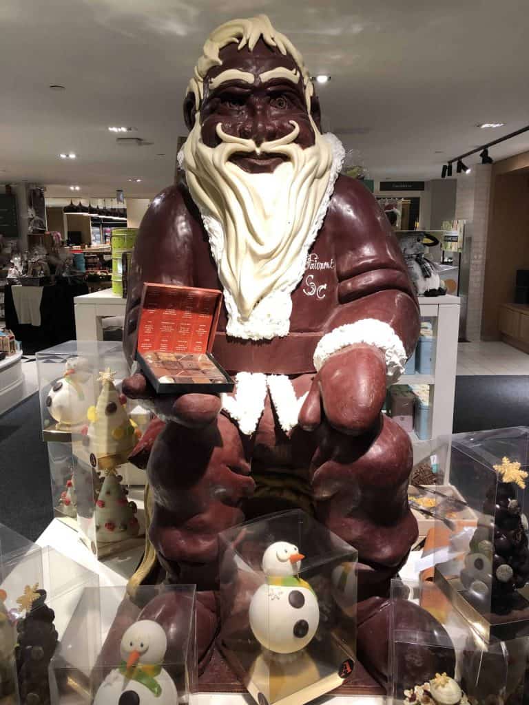 life size chocolate santa claus