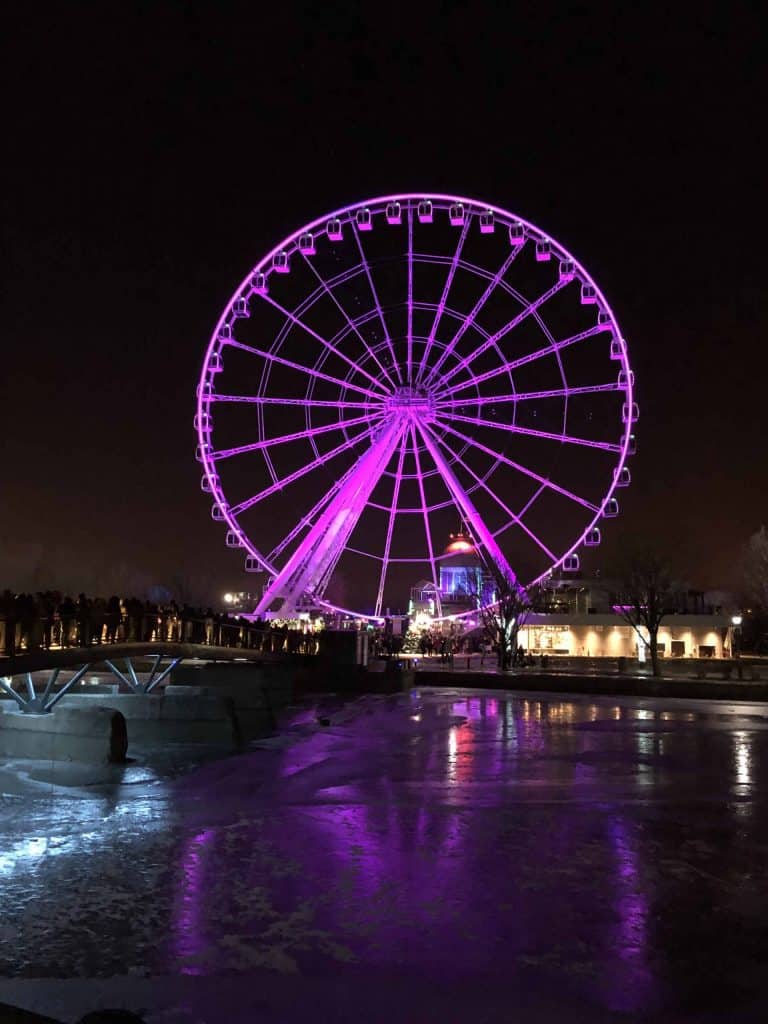 large ferris wheel at night
