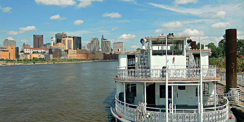 paddle boat on waterfront-st. paul minnesota