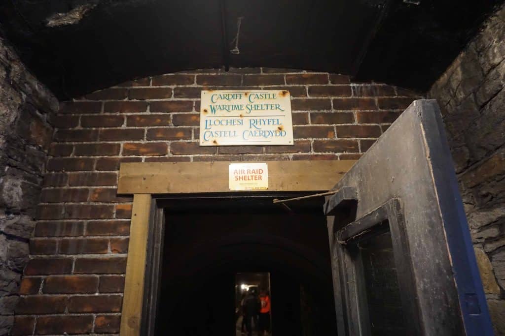 entrance to cardiff castle wartime shelter