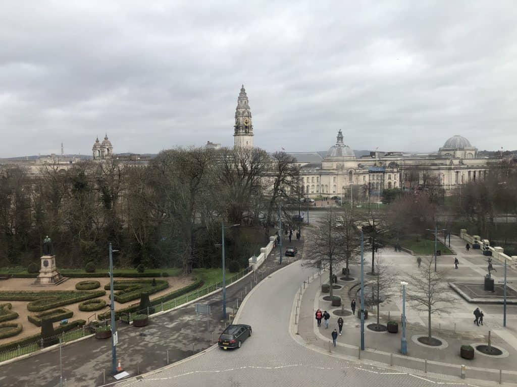 view from hilton hotel cardiff