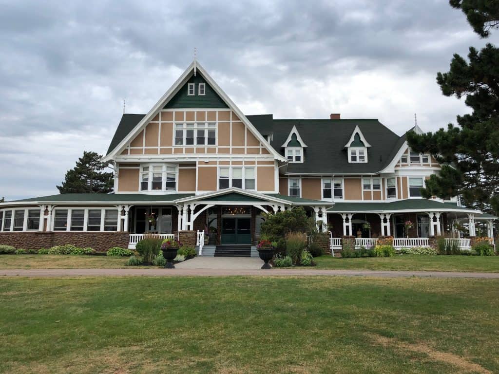 Exterior of the main inn at Dalvay by the Sea in Prince Edward Island.