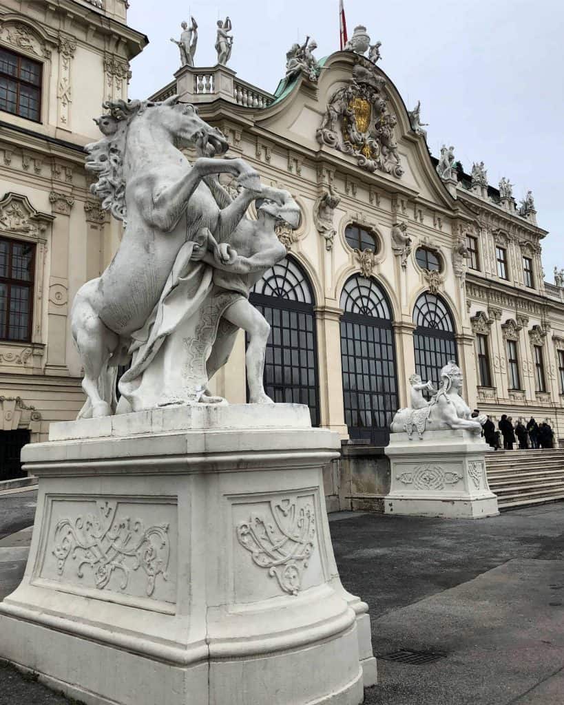 statues outside Belvedere Palace-Vienna