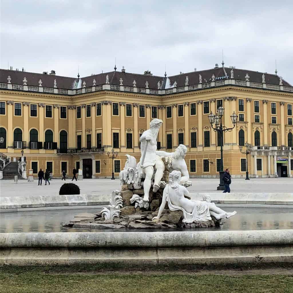 Fountain outside schonbrunn palace-vienna