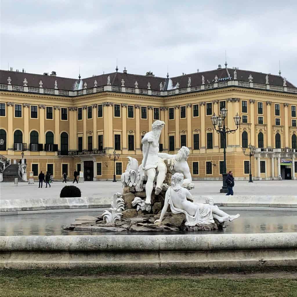 Fountain outside schonbrunn palace-vienna