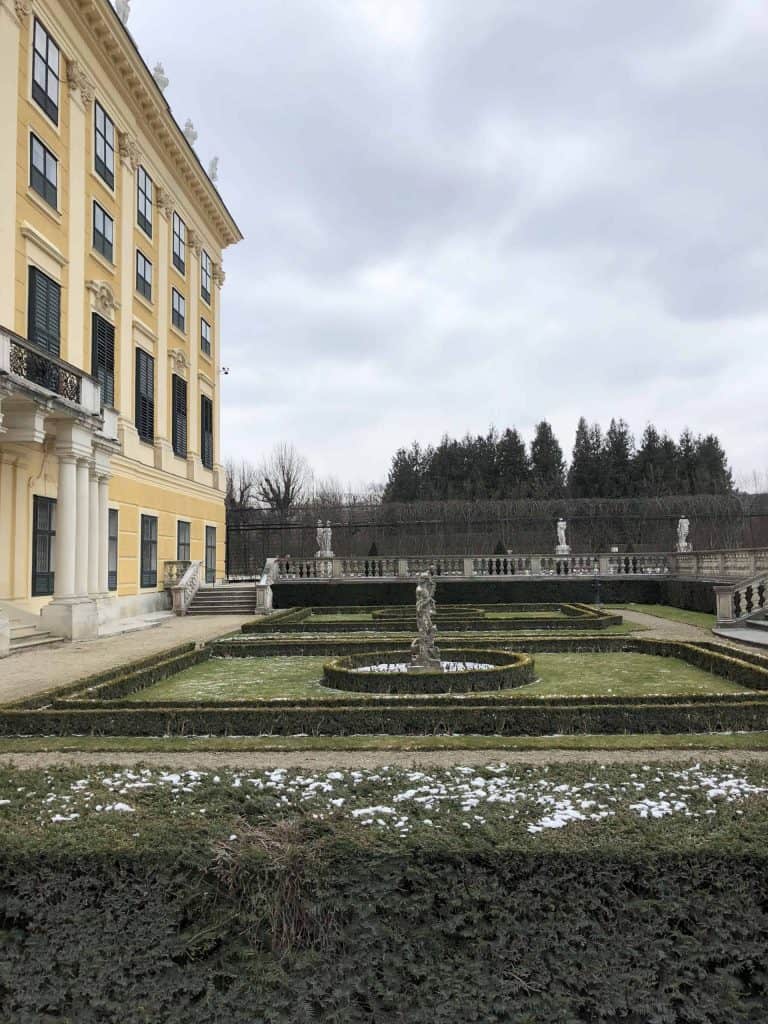 schonbrunn palace-gardens-snow on hedges