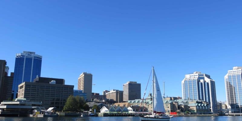 halifax nova scotia harbour with sailboat