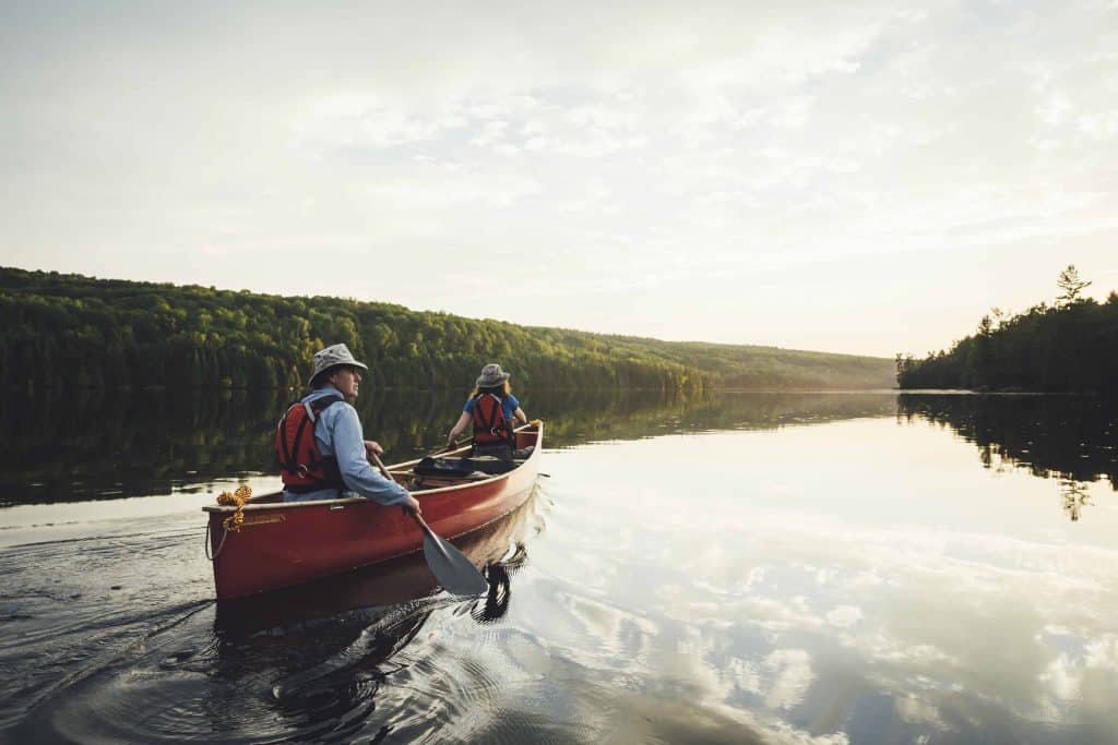 canoe on lake-algonquin park-ontario