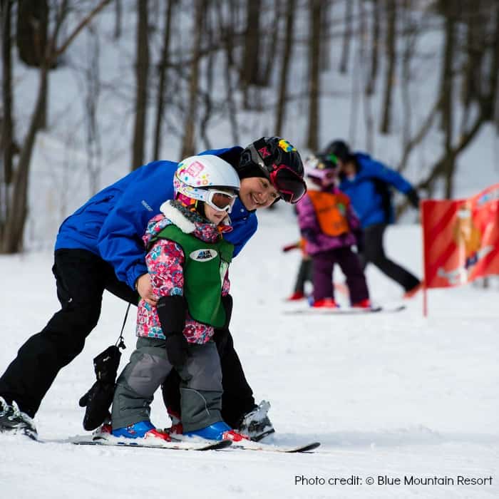 children ski lessons-blue mountain resort