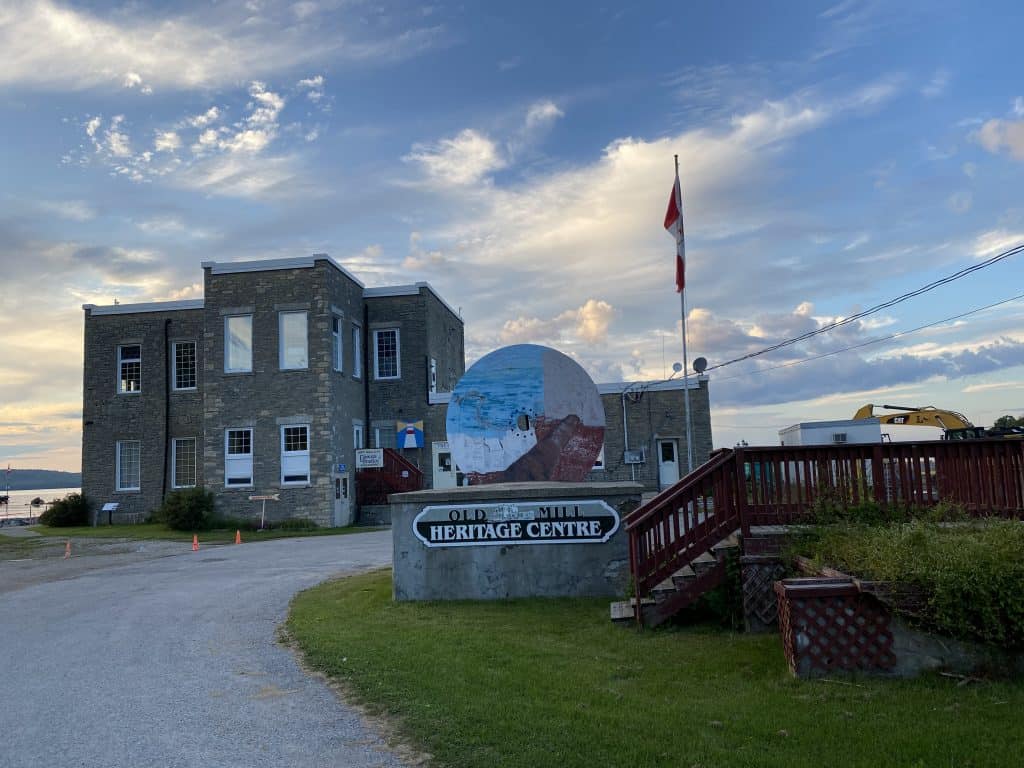 Exterior of the old mill heritage centre alongside Lake Huron in kagawong on manitoulin island.