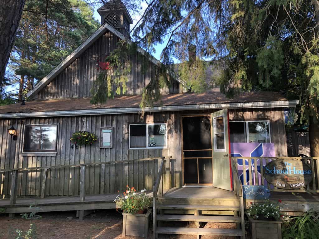 Exterior of The School House Restaurant in Providence Bay on Manitoulin Island.