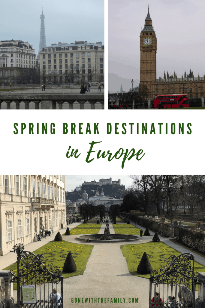 pinterest image for the best spring break destinations in europe.