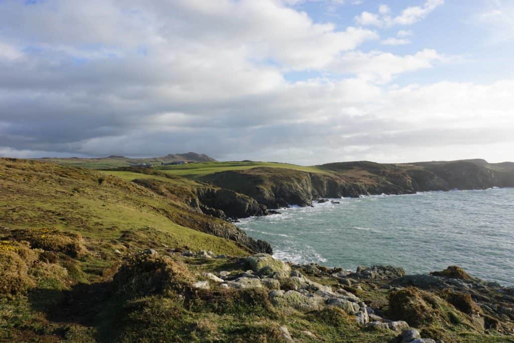 Coastal view at Strumble Head on Pembrokeshire Coastal Path.